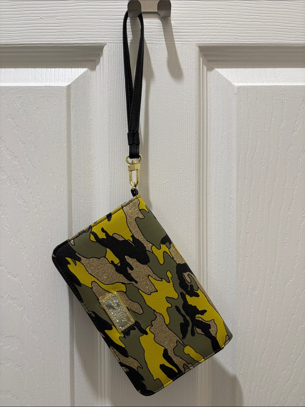 Camouflage Yellow & Olive Wristlet Wallet - Betsey Johnson